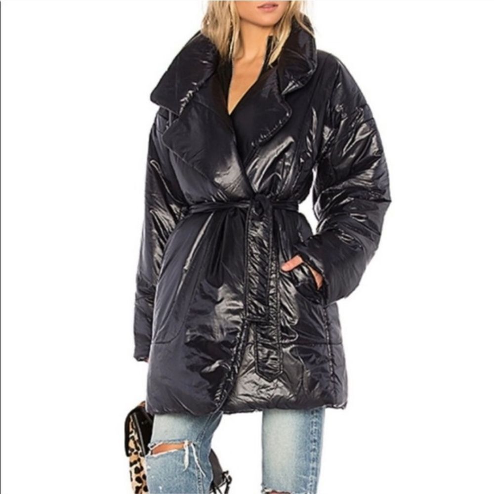Norma Kamali Black Puffer Coat Sleeping Bag Quilted Women's Medium Jacket
